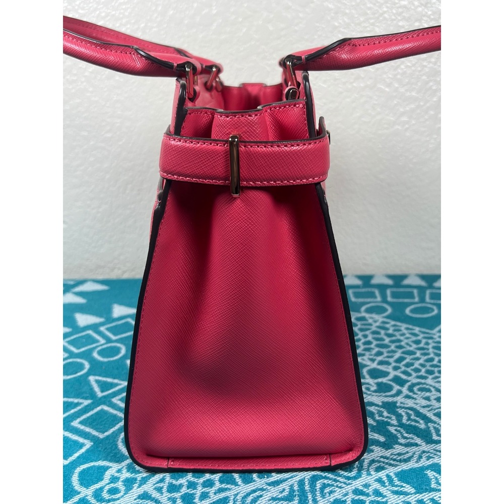 Kate Spade New York Satchel Crossbody Handbag Purse Coral PINK Safiano Leather - Picture 10 of 16